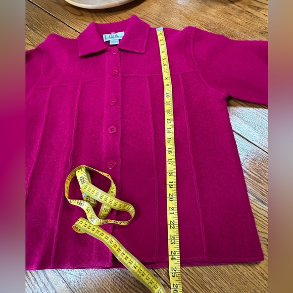 Lisa International boiled wool button front jacket. Size Large. - Picture 9 of 11